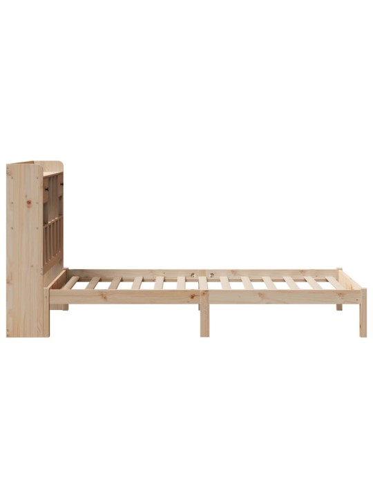 Postel s knihovnou bez matrace 90 x 190 cm masivní borovice