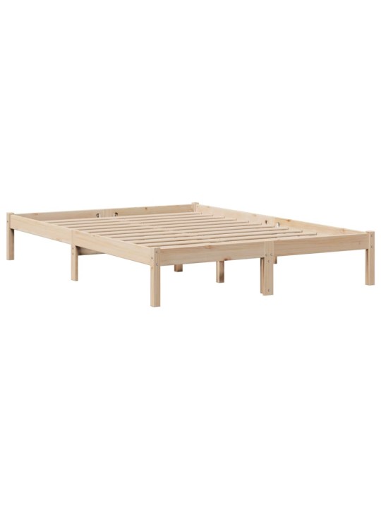 Postel s knihovnou bez matrace 140 x 190 cm masivní borovice
