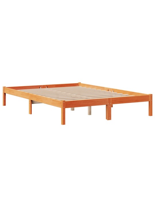 Postel s knihovnou bez matrace 140 x 190 cm masivní borovice