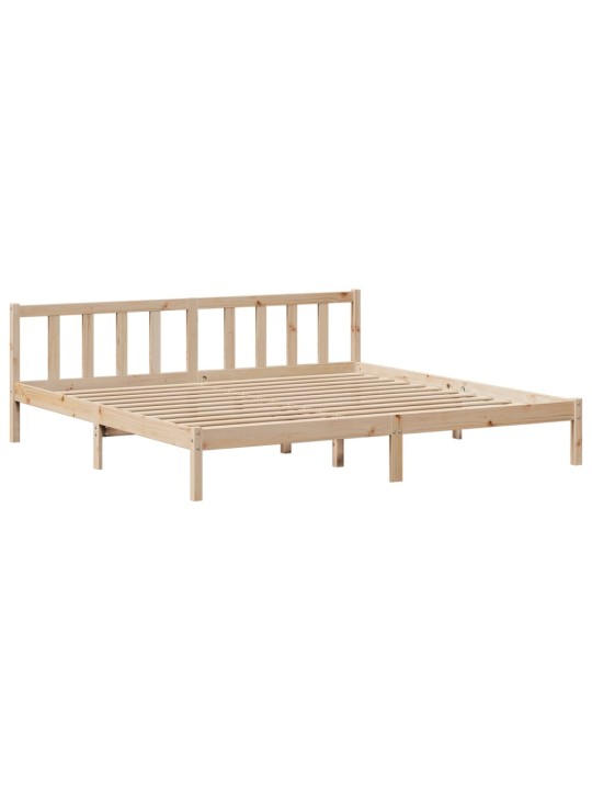 Postel s knihovnou bez matrace 200 x 200 cm masivní borovice