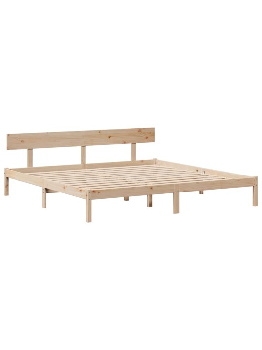 Postel s knihovnou bez matrace 200 x 200 cm masivní borovice