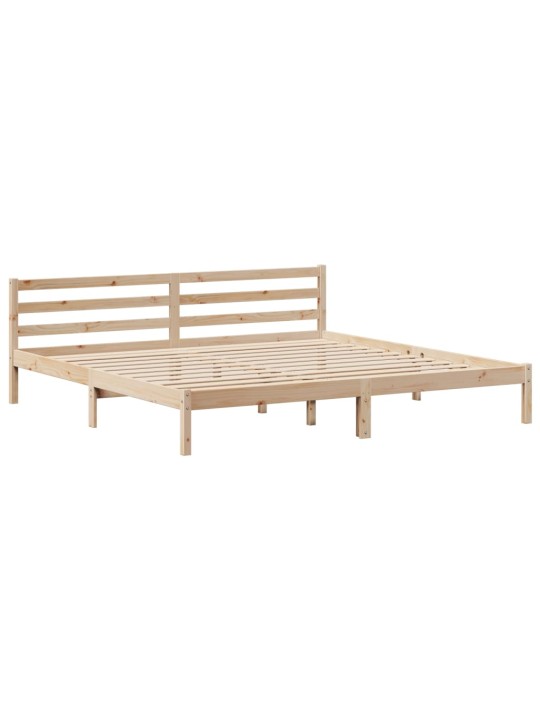 Postel s knihovnou bez matrace 200 x 200 cm masivní borovice