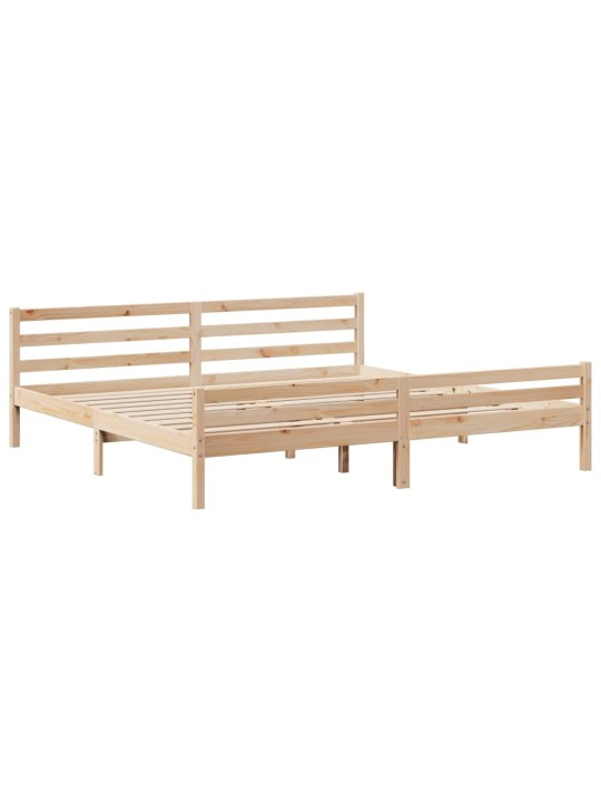Postel s knihovnou bez matrace 200 x 200 cm masivní borovice
