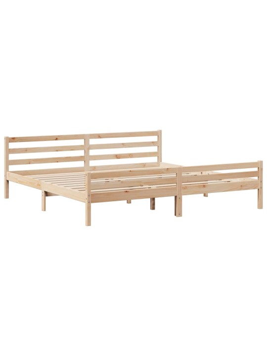 Postel s knihovnou bez matrace 200 x 200 cm masivní borovice