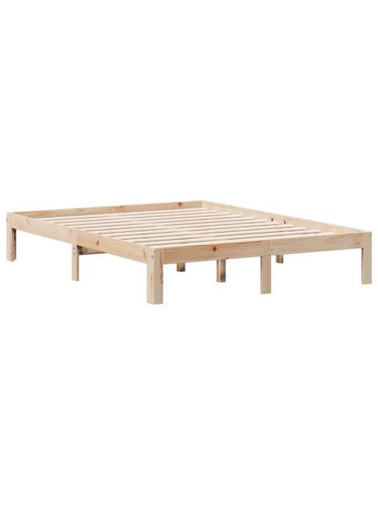 Postel s knihovnou bez matrace 135 x 190 cm masivní borovice