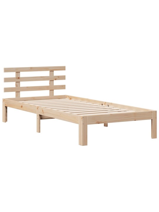 Postel s knihovnou bez matrace 90 x 200 cm masivní borovice