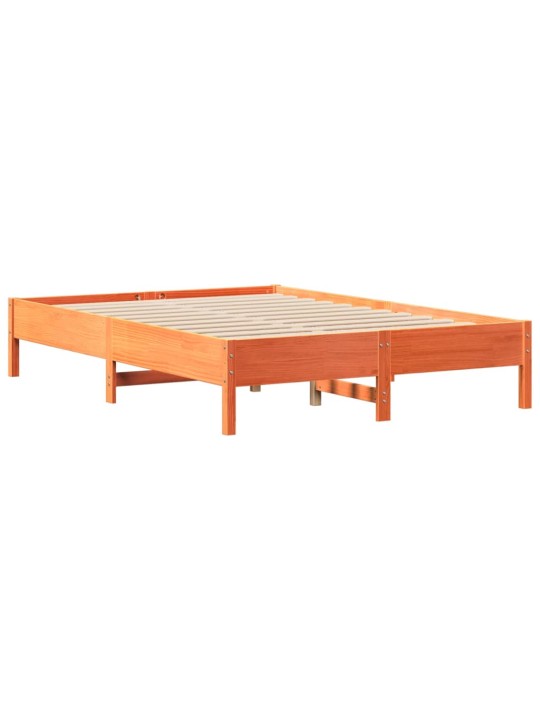 Postel s knihovnou bez matrace 140 x 190 cm masivní borovice