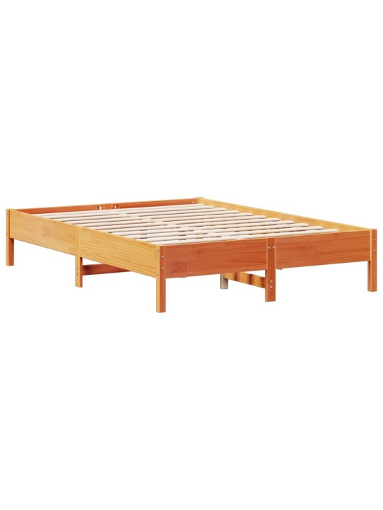Postel s knihovnou bez matrace 140 x 190 cm masivní borovice