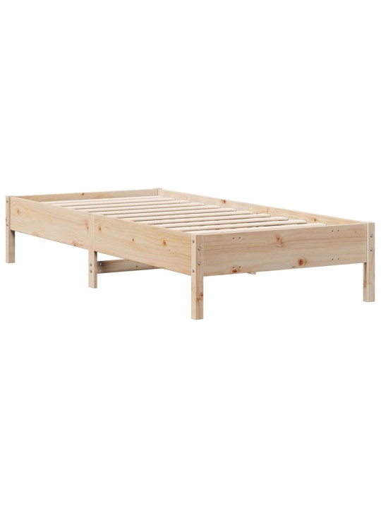 Postel s knihovnou bez matrace 90 x 190 cm masivní borovice