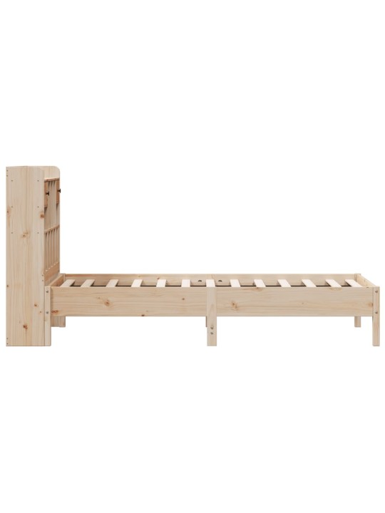 Postel s knihovnou bez matrace 75 x 190 cm masivní borovice