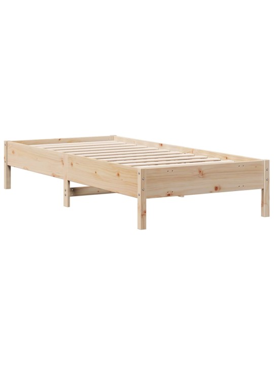 Postel s knihovnou bez matrace 75 x 190 cm masivní borovice