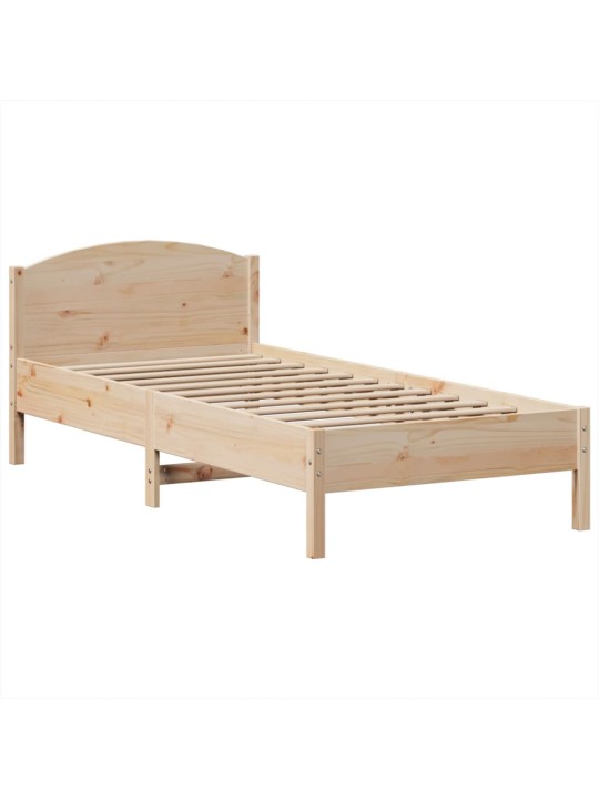 Postel s knihovnou bez matrace 75 x 190 cm masivní borovice