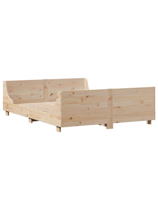 Postel s knihovnou bez matrace 150 x 200 cm masivní dřevo