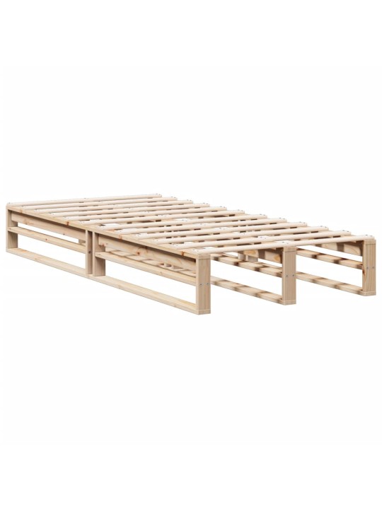 Postel s knihovnou bez matrace 90 x 190 cm masivní borovice