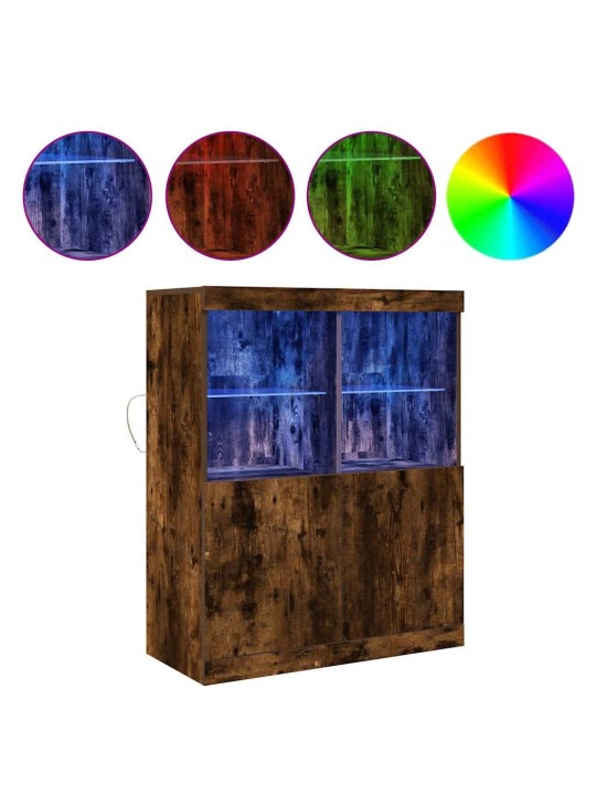 Příborník kouřový dub 81x37x100 cm kompozitní dřevo