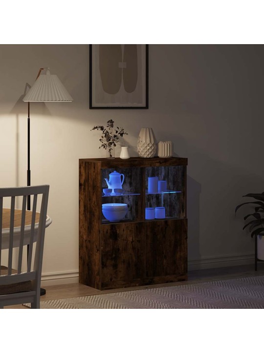 Příborník kouřový dub 81x37x100 cm kompozitní dřevo