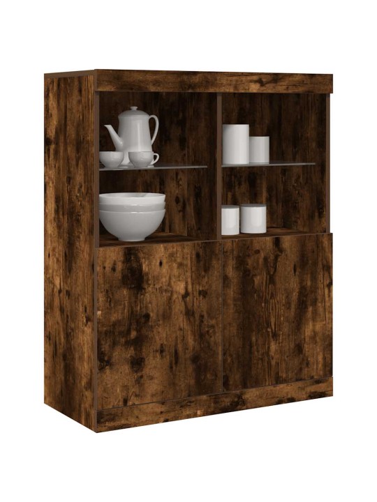 Příborník kouřový dub 81x37x100 cm kompozitní dřevo