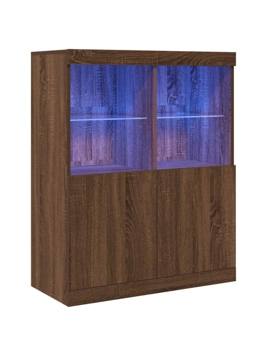 Příborník hnědý dub 81x37x100 cm kompozitní dřevo