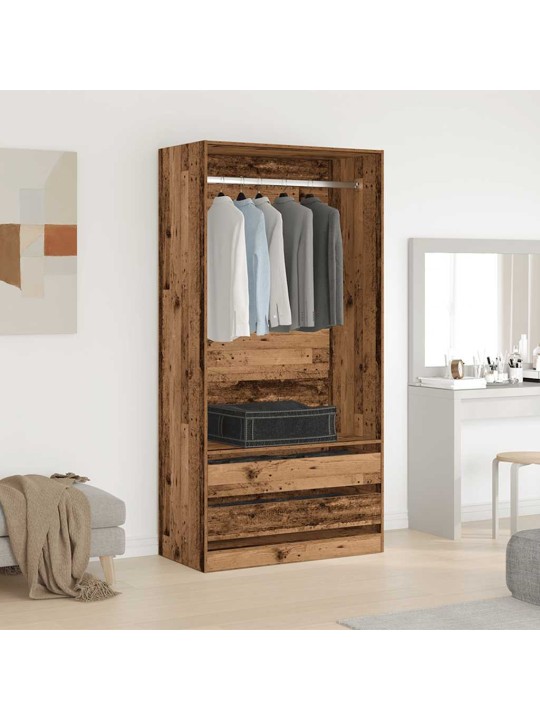 Šatní skříň old wood 100 x 50 x 200 cm kompozitní dřevo