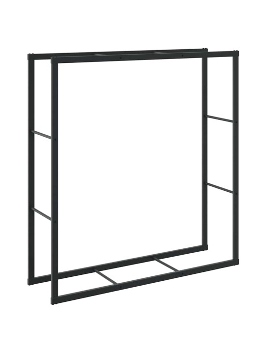 Stojan na palivové dřevo černý 110x30x116 cm ocel