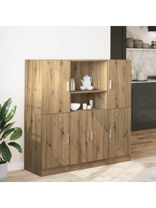 Sada 3 kusů kuchyňských skříněk dub artisan kompozitní dřevo