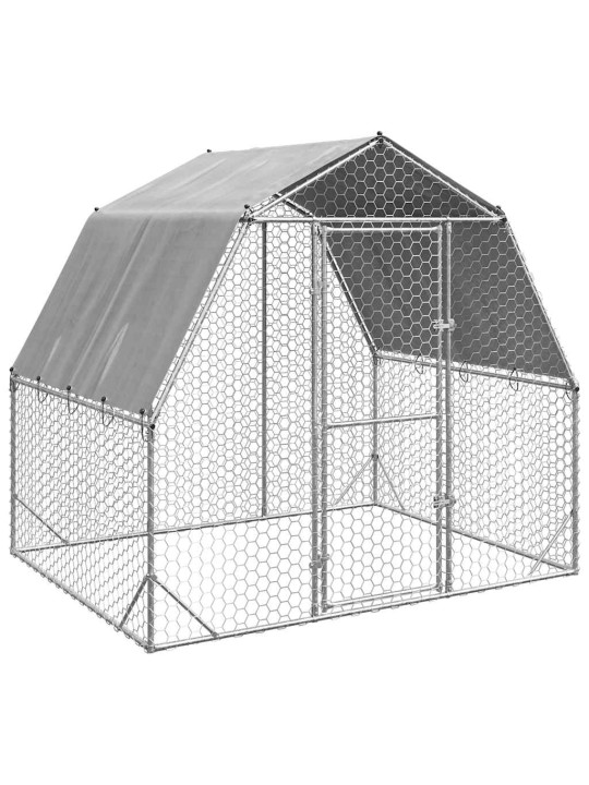 Výběh pro slepice se střechou 2,5x2x2,25 m pozinkovaná ocel