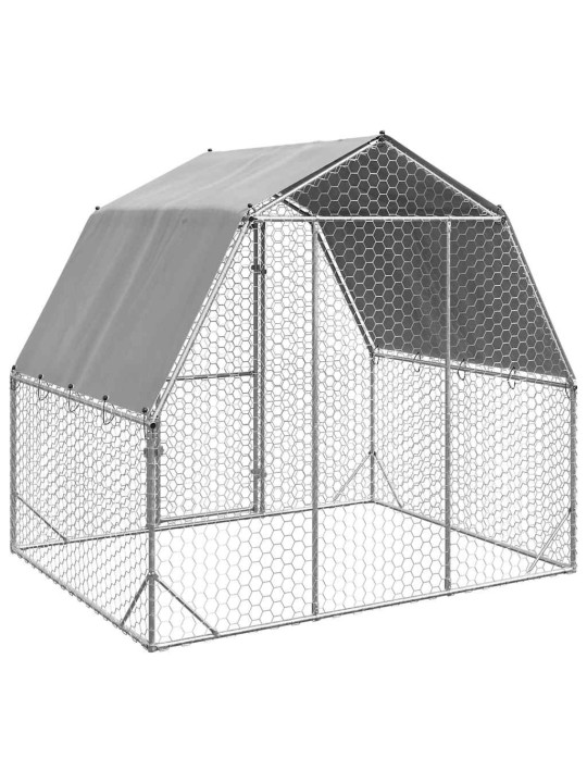 Výběh pro slepice se střechou 2,5x2x2,25 m pozinkovaná ocel