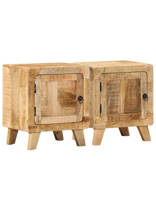 Noční stolky 2 ks 40x32x46 cm masivní hrubé mangovníkové dřevo