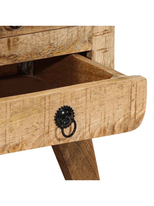 Noční stolky 2 ks 37x32x50 cm masivní hrubé mangovníkové dřevo