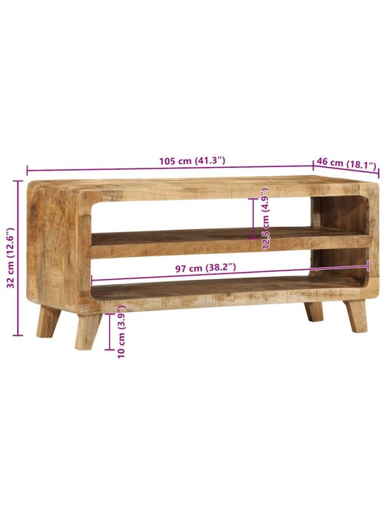 Tv stolek 105x46x32 cm masivní hrubé mangovníkové dřevo