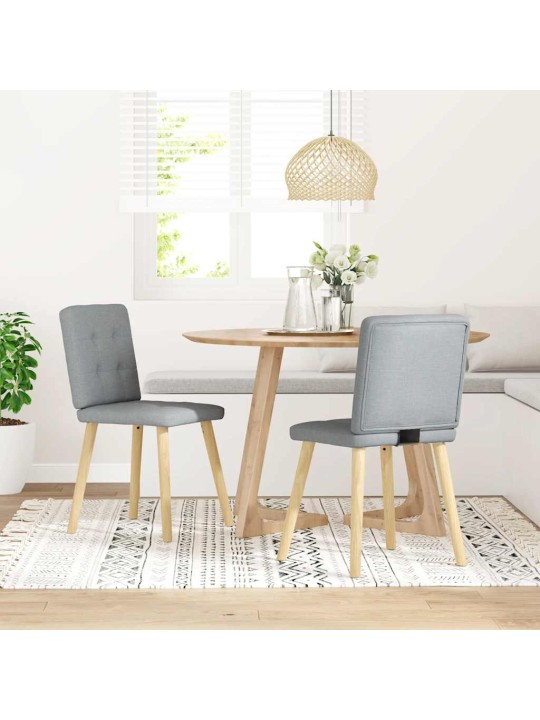 Jídelní židle 2 ks světle šedé textil