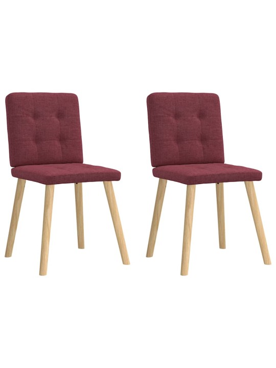 Jídelní židle 2 ks vínové textil