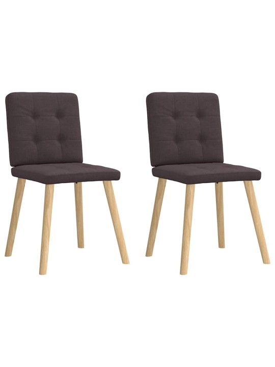 Jídelní židle 2 ks tmavě hnědé textil