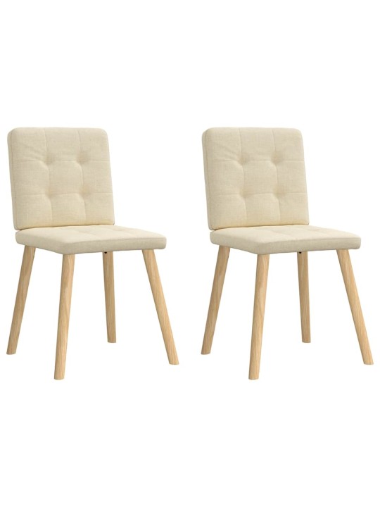 Jídelní židle 2 ks krémové textil