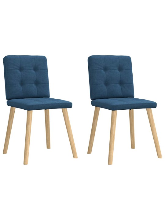 Jídelní židle 2 ks modré textil