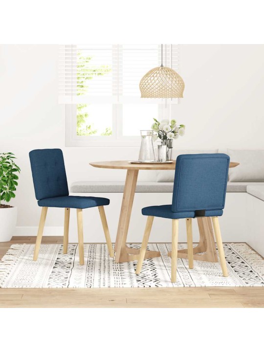 Jídelní židle 2 ks modré textil