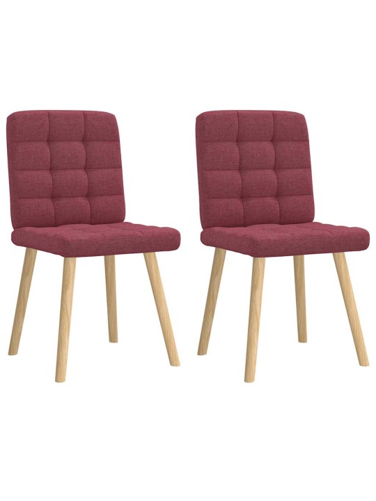 Jídelní židle 2 ks vínové textil