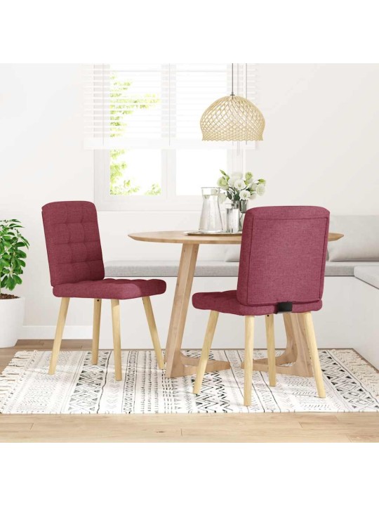 Jídelní židle 2 ks vínové textil