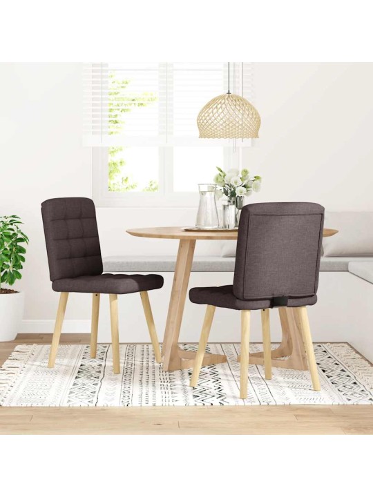 Jídelní židle 2 ks tmavě hnědé textil
