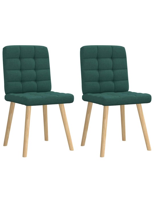 Jídelní židle 4 ks tmavě zelené textil