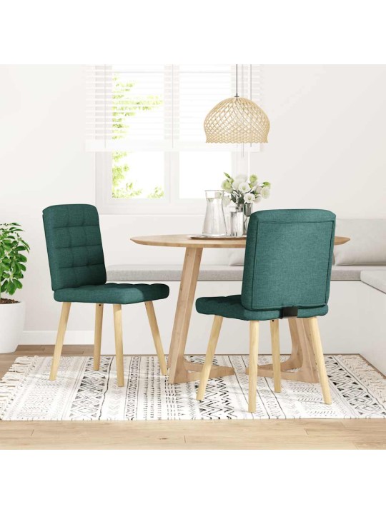 Jídelní židle 4 ks tmavě zelené textil
