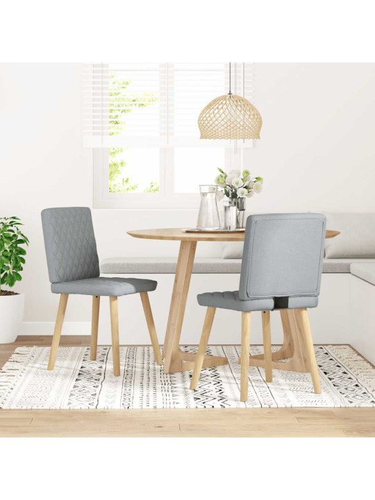 Jídelní židle 2 ks světle šedé textil