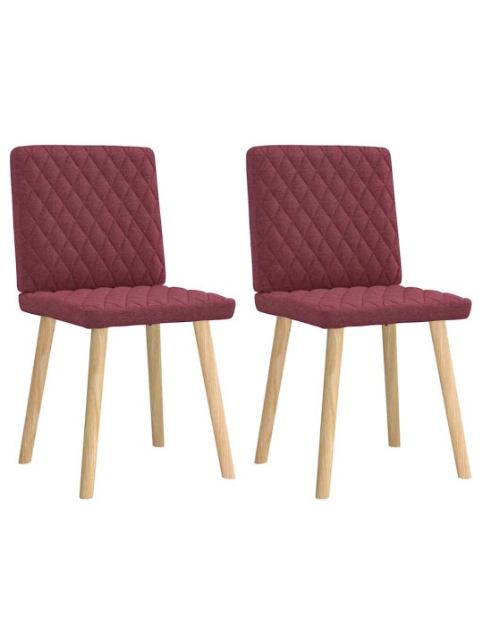 Jídelní židle 2 ks vínové textil