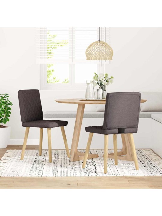Jídelní židle 2 ks tmavě hnědé textil