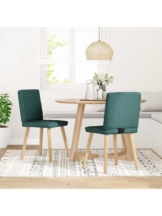 Jídelní židle 4 ks tmavě zelené textil