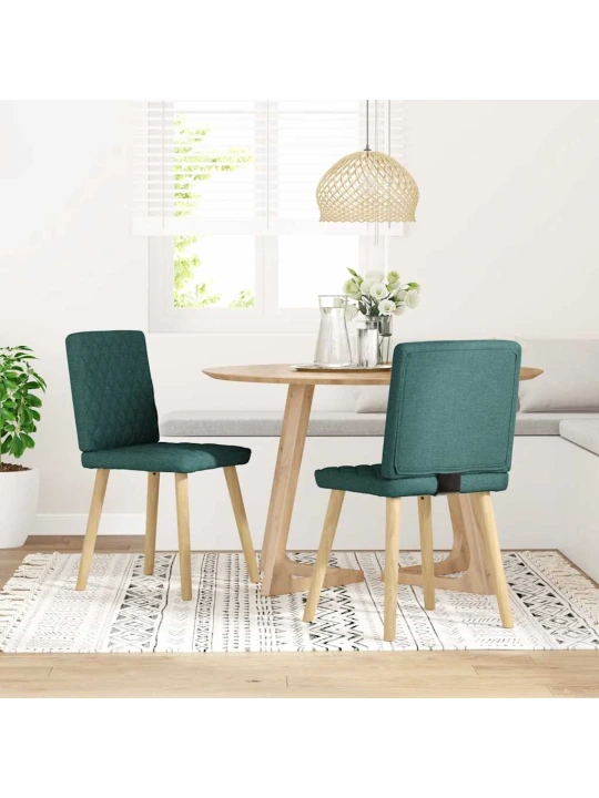 Jídelní židle 4 ks tmavě zelené textil