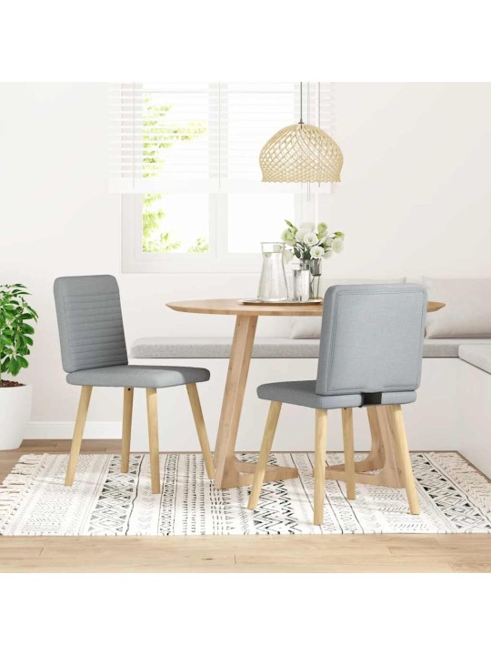 Jídelní židle 2 ks světle šedé textil