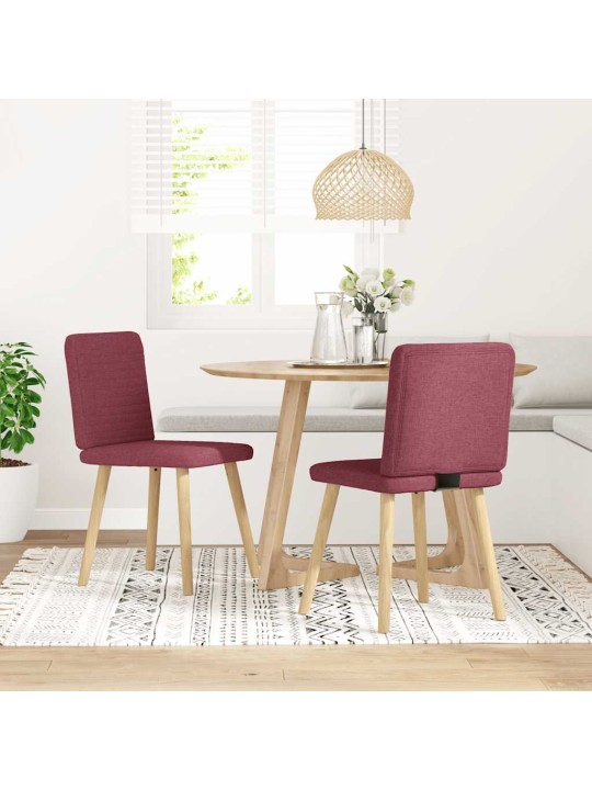 Jídelní židle 2 ks vínové textil