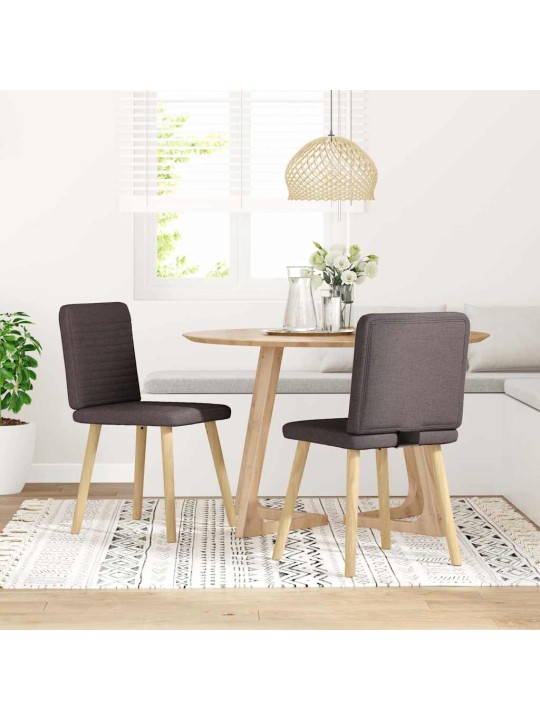 Jídelní židle 2 ks tmavě hnědé textil