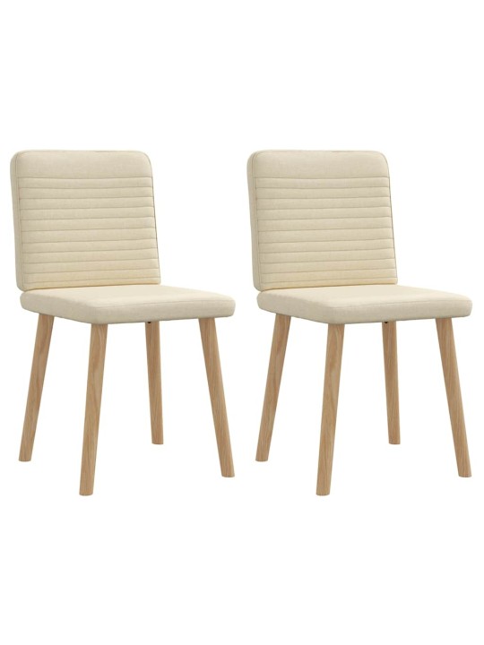 Jídelní židle 2 ks krémové textil